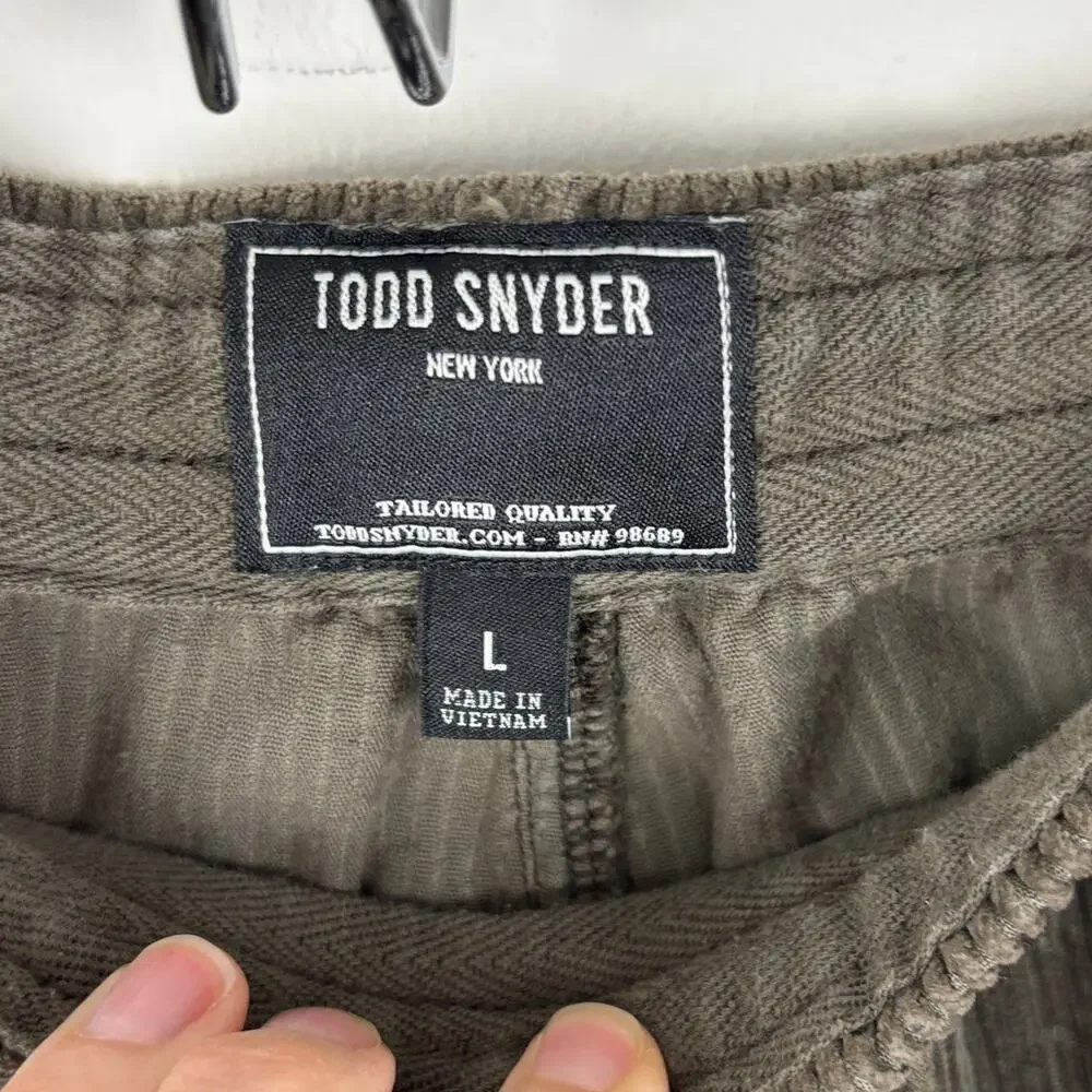 Todd Snyder Brown Corduroy Weekend Pant Pull On Ankle Large Pockets